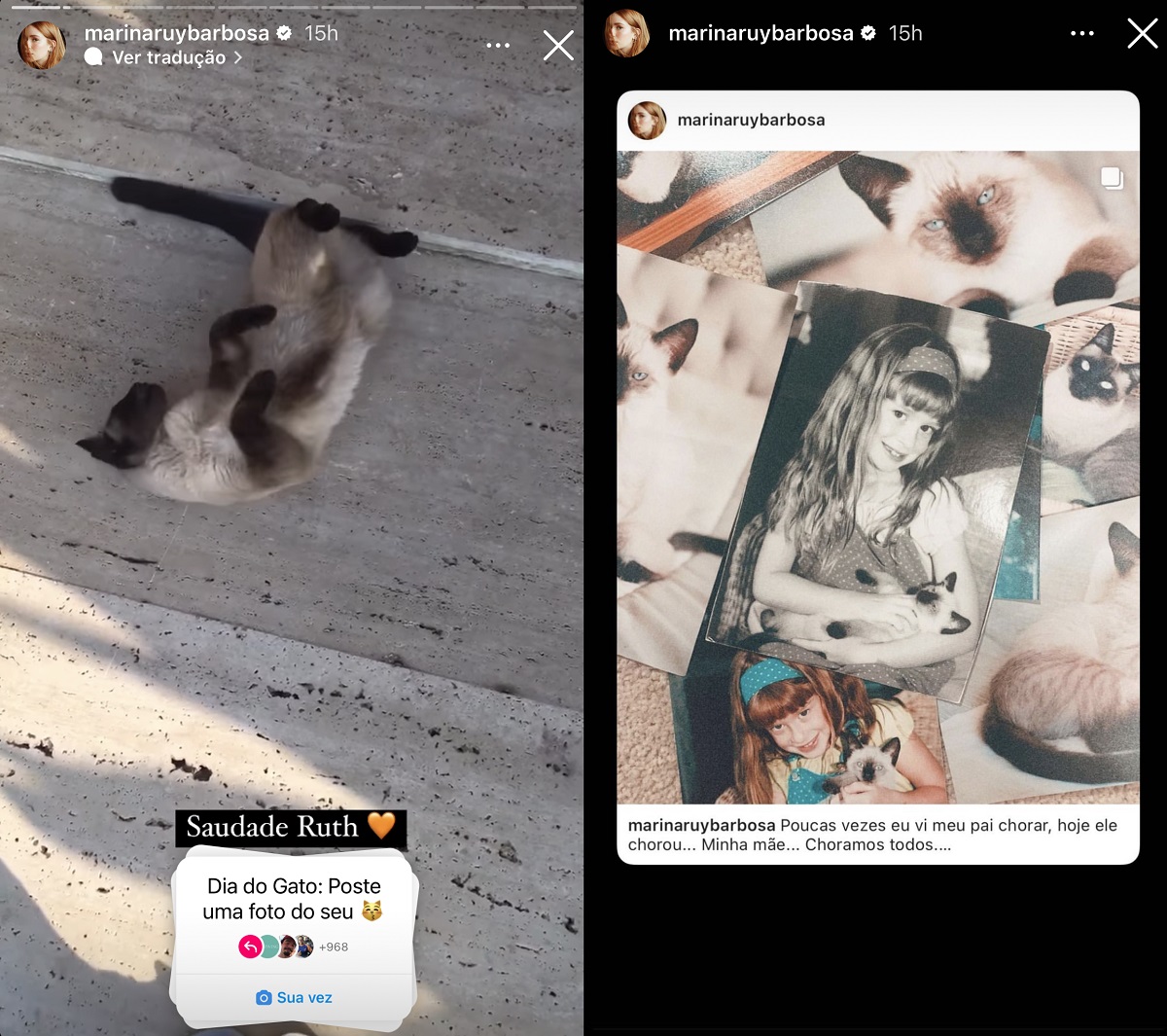 Marina Ruy Barbosa relembra gatinha (Foto: Reprodução/Instagram)