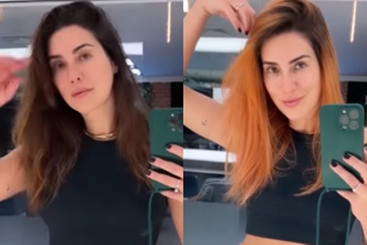 Fernanda Paes Leme radicaliza e surge ruiva nas redes sociais