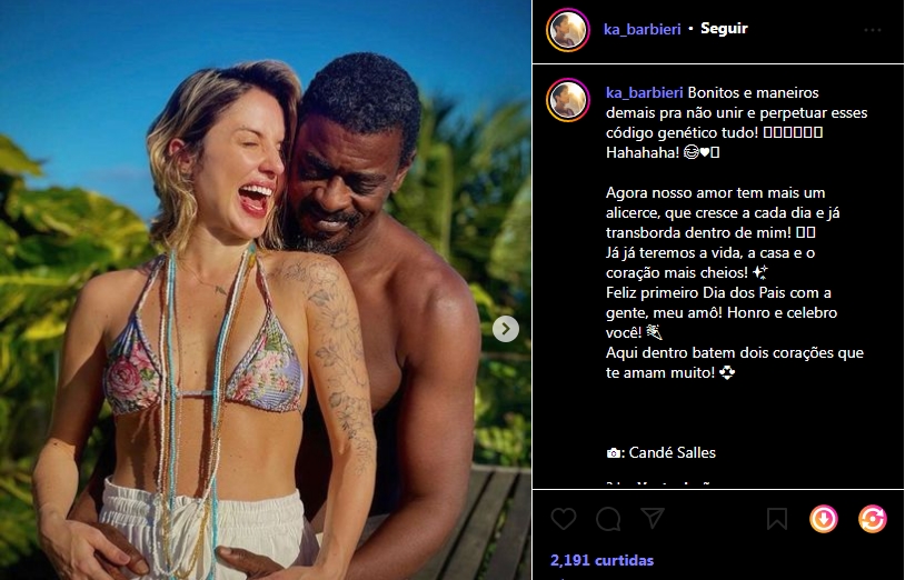 Karina Barbieri e Seu Jorge - print Instagram