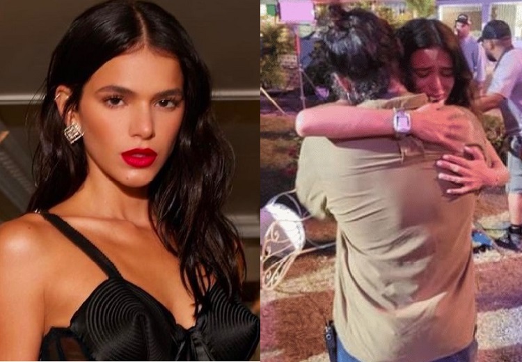 Bruna Marquezine ganha abraço de diretor (Foto: Reprodução/Montagem/Instagram)