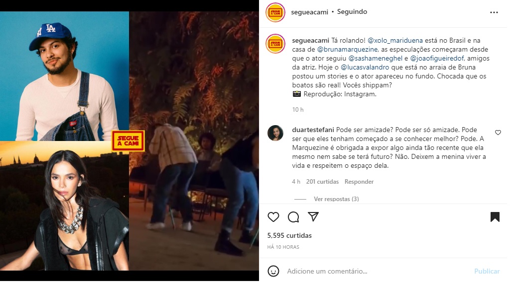 Publicaçaõ sobre Bruna Marquezine (Foto: Reprodução Instagram)