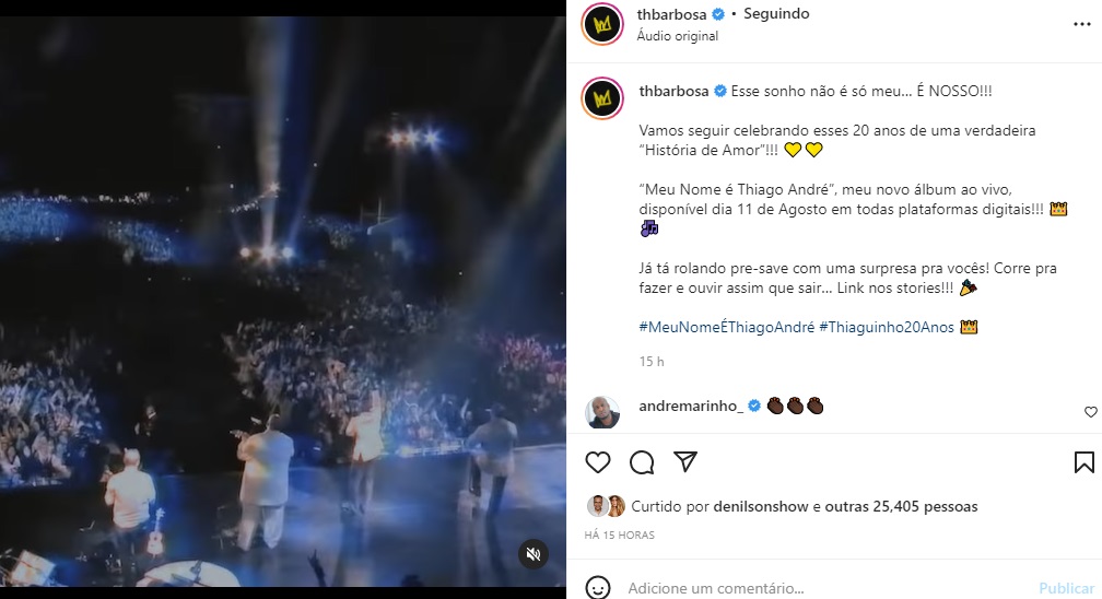 Publicação Thiaguinho (Foto: Reprodução Instagram)