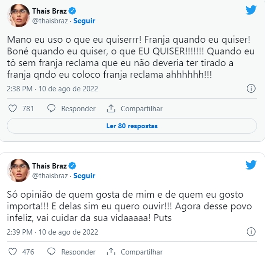 Thais Bras /Twitter Thais Bras /Twitter