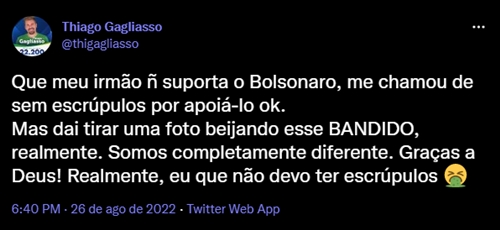 Thiago Gagliasso detona Bruno Gagliasso após encontro com Lula