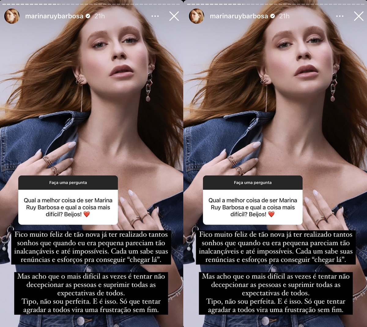 Marina Ruy Brabosa faz desabafo em rede social (Foto: Reprodução/Instagram)