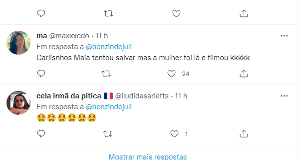 comentários no Twitter