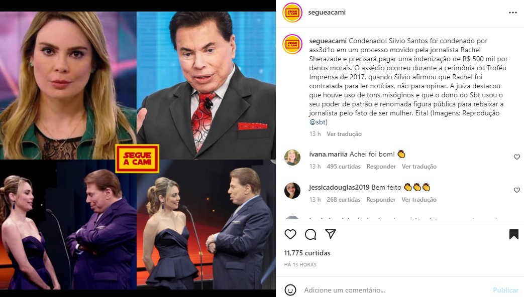 Publicação sobre Silvio Santos (Foto: Reprodução Instagram)