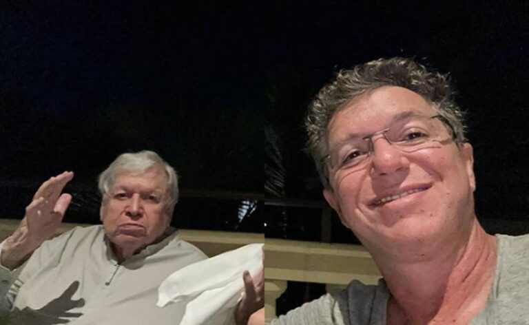 Boninho surge com o pai, Boni, após internação às pressas do veterano