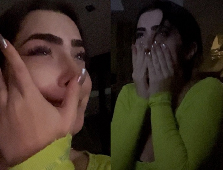 Jade Picon se emociona ao ver primeiro capítulo de Travessia (Foto: Reprodução/Twitter)