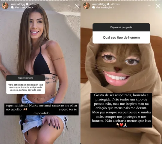 Maria Lina responde dúvida dos fãs (Foto: Reprodução/Stories do Instagram)