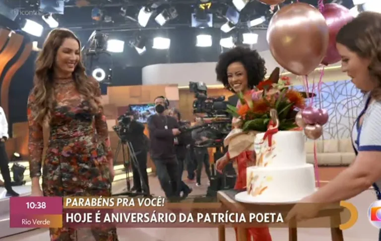 Patrícia Poeta ganha surpresa de aniversário no ‘Encontro’