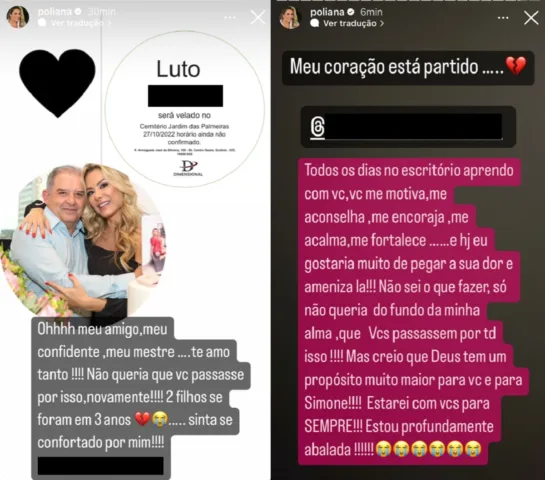 Poliana Rocha lamenta morte de filho de amigo (Foto: Reprodução/Stories do Instagram)