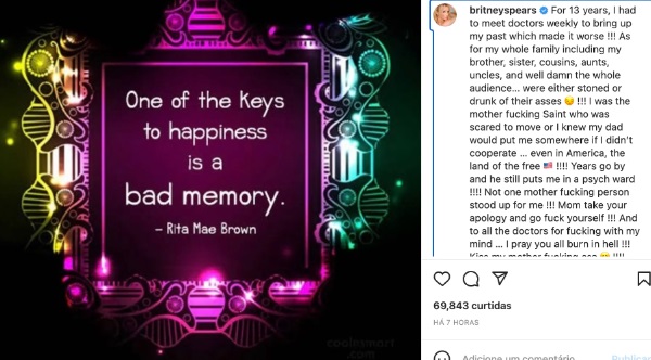 Publicação Britney (Foto: Reprodução Instagram)