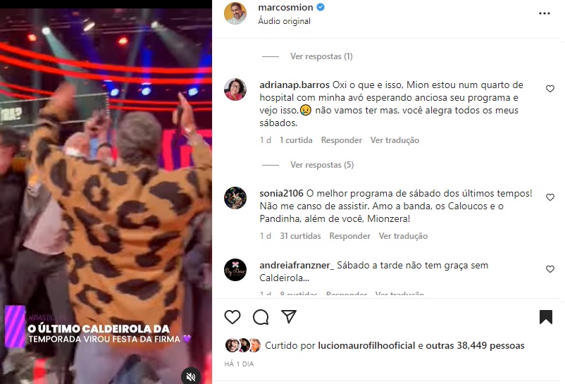 Publicação Marcos Mion Foto: Instagram 