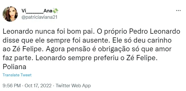 Internauta critica Poliana Rocha (Foto: Twitter)