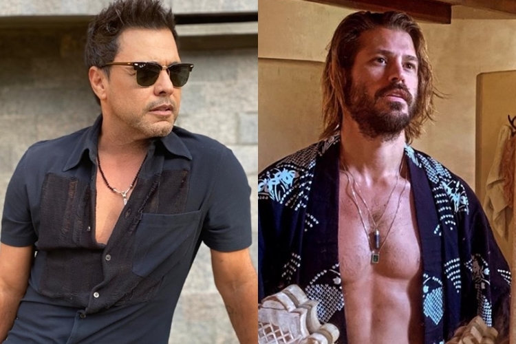 Zezé Di Camargo surge recebendo beijo de Dado Dolabella