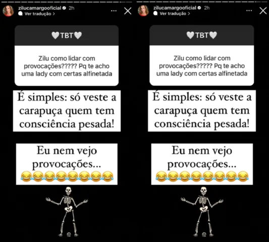 Zilu Godoi manda indireta (Foto: Reprodução/Stories do Instagram)