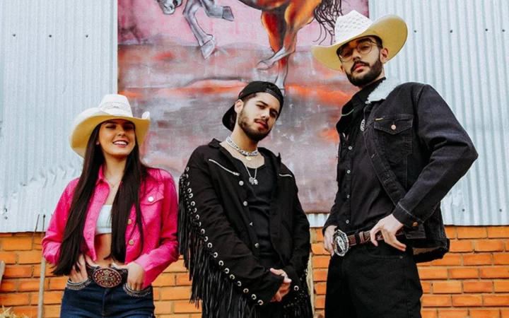 Ana Castela, Zé Felipe e LP no videoclipe de "Roça em Mim" - Divulgação Som Livre