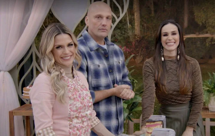 Beca, Giuseppe e Nadja no Bake Off Brasil - Mão na Massa - Foto: Divulgação/SBT