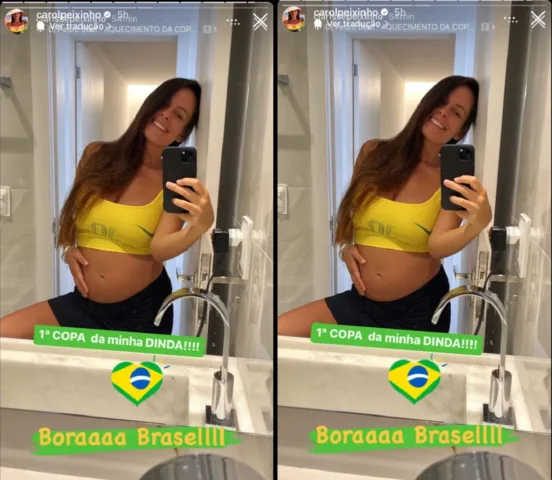 Carol Peixinho compartilha clique da irmã grávida (Foto: Stories do Instagram)