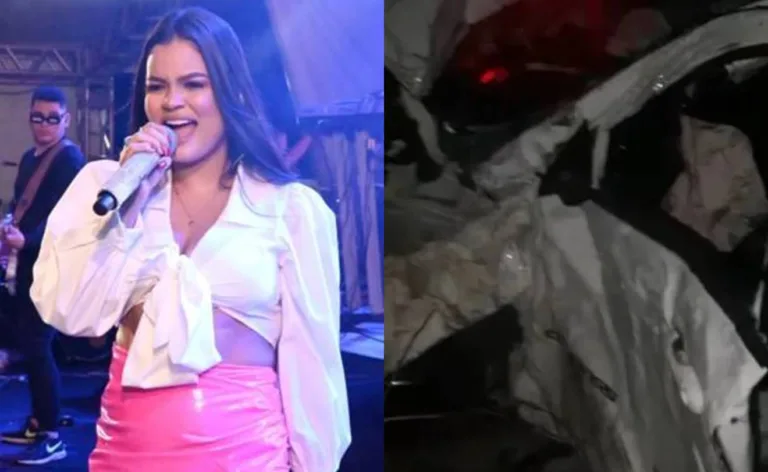 Denieze Santiago, cantora de forró, sofre grave acidente de carro com vítima fatal