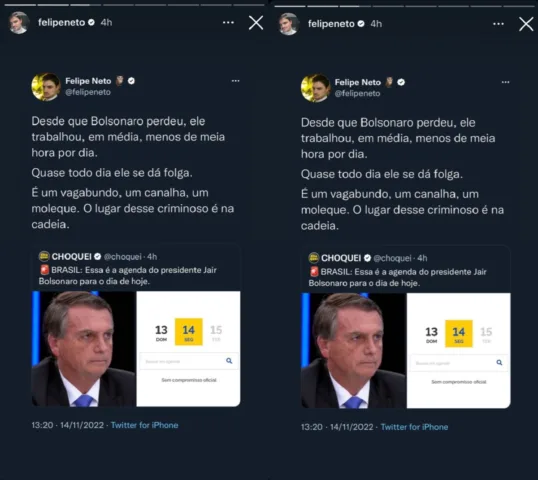 Felipe Neto detona Jair Bolsonaro (Foto: Reprodução/Instagram)
