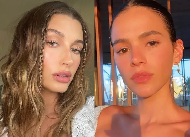 Hailey e Bruna Hailey Bieber e Bruna Marquezine (Foto: Reprodução/Instagram)