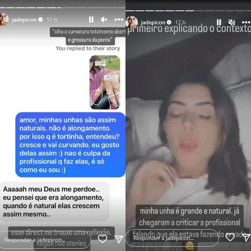 Jade Picon reprodução Instagram Stories montagem Area Vip