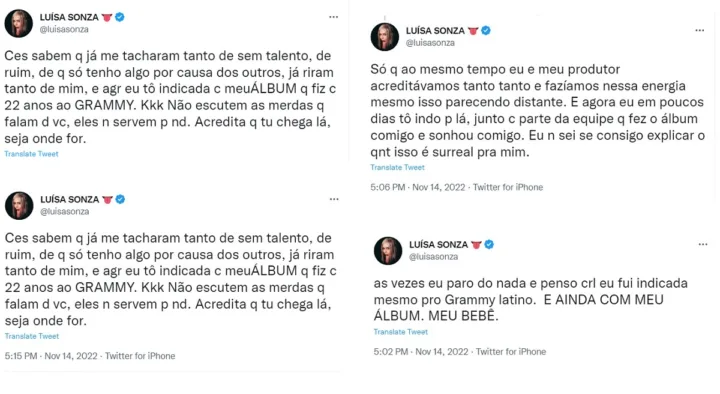 Luísa Sonza comemora conquista (Foto: Twitter)