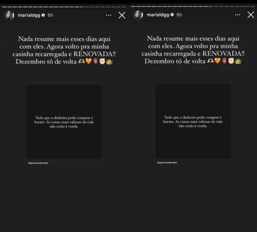 Maria Lina desabafa após visita à família (Foto: Reprodução/Instagram)