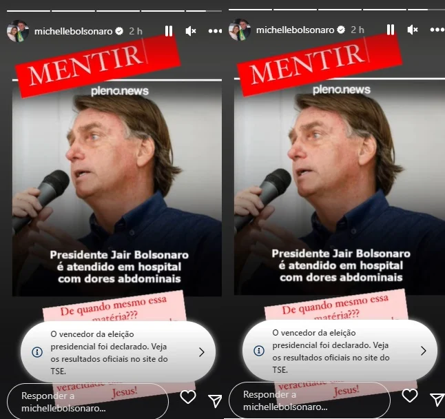 Postagem Michelle Bolsonaro - Foto Instagram
