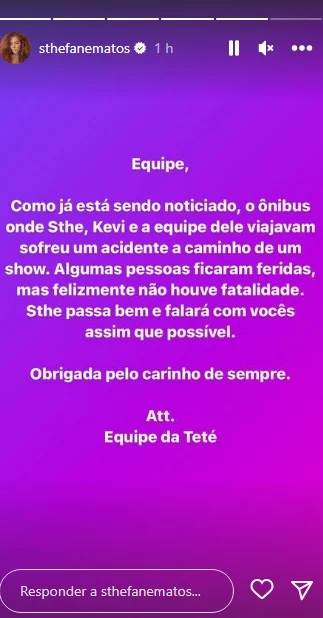 Sthe Matos reprodução Instagram Stories Sthe Matos reprodução Instagram Stories