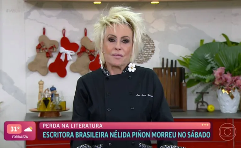 Ana Maria Braga lamenta morte de grande escritora brasileira ao vivo na Globo