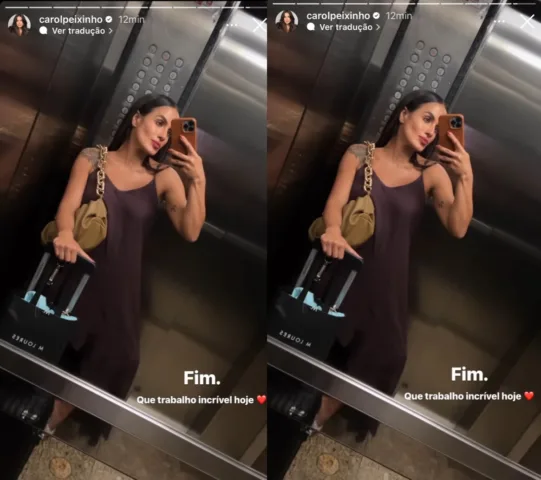 Carol Peixinho comemora fim de trabalho (Foto: Stories do Instagram)