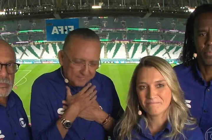 Galvão Bueno, Thais Matos, Roque e Junior