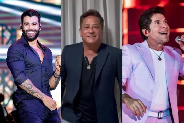 Gusttavo Lima Leonardo e Daniel reprodução Instagram montagem Area Vip