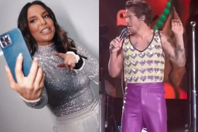 Ivete Sangalo e Harry Styles Instagram montagem Area Vip Ivete Sangalo e Harry Styles Instagram montagem Area Vip