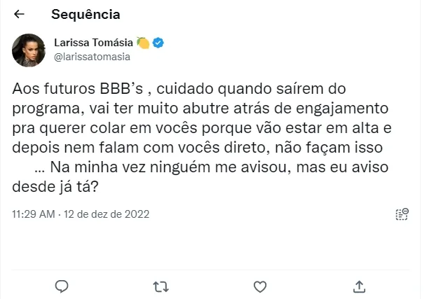 Larissa Tomásia reprodução Instagram Larissa Tomásia reprodução Instagram