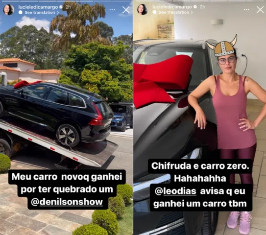 Luciele di Camargo faz deboche (Foto: Stories do Instagram)