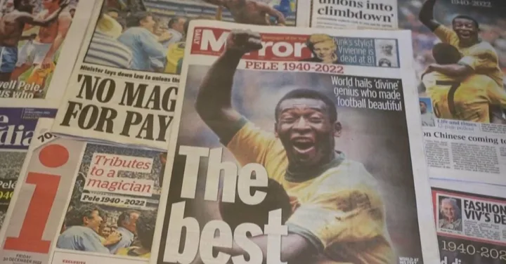 Jornais internacionais repercutem a morte de Pelé/ (Reprodução/Globo)