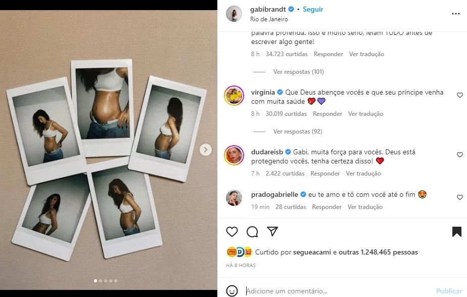 Postagem Gabi Brandt (Foto: Reprodução Instagram)