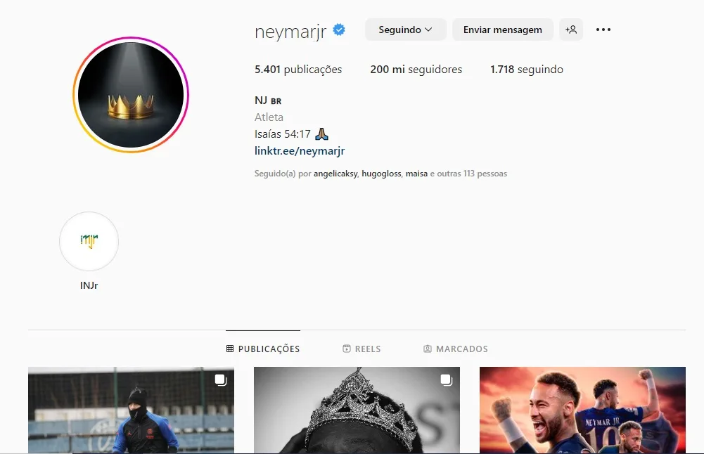 Rede social Neymar (Foto: Reprodução Instagram)