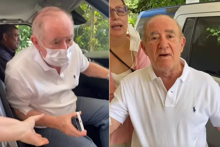 Renato Aragão emociona ao surgir com a família: ”Em casa”