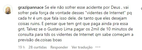 Comentário sobre Gusttavo (Foto: Reprodução Instagram)