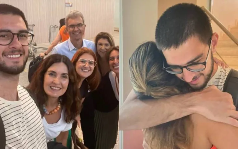 Fátima Bernardes se emociona ao se despedir do filho em aeroporto: “Coração aperta”