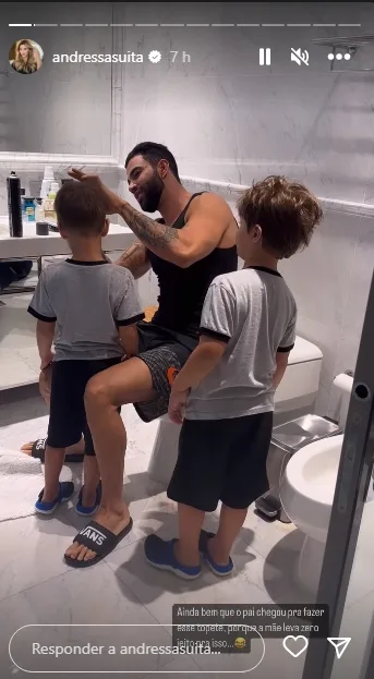 Gusttavo Lima e filhos Instagram Stories