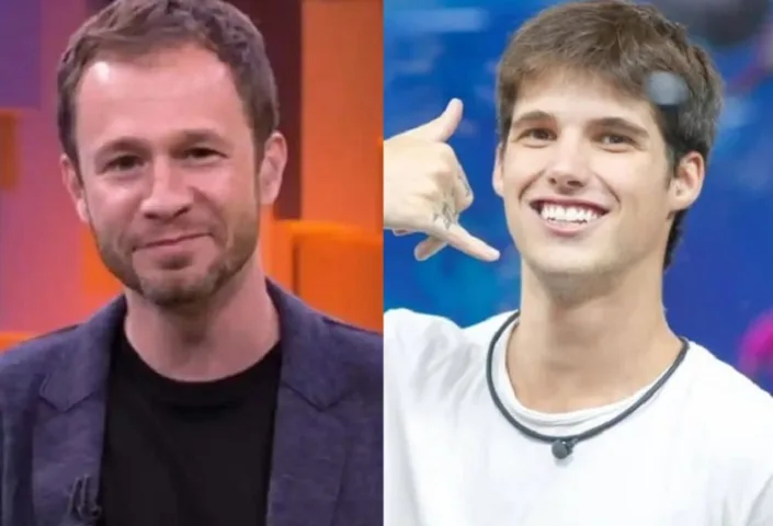 Tiago Leifert e Gabriel 