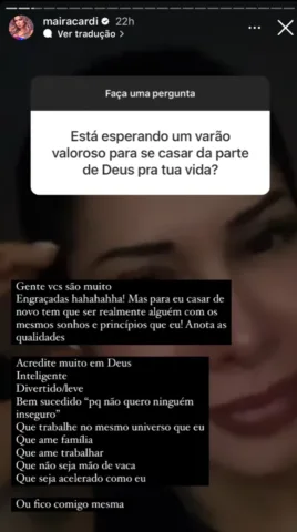 Maira Cardi faz revelação sobre futuro marido