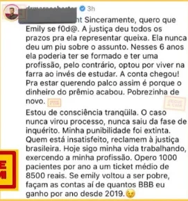 Marcos Harter faz comentário sobre Elilly Araújo