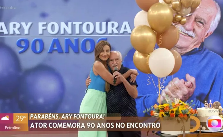 Patrícia Poeta presta homenagem de aniversário para Ary Fontoura no ‘Encontro’